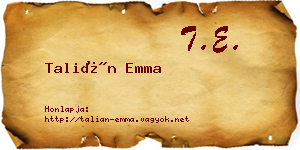 Talián Emma névjegykártya